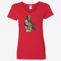 Ladies' Heavy Cotton™ V-Neck T-Shirt Thumbnail