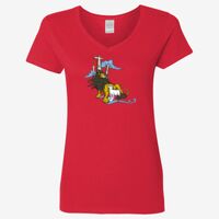 Ladies' Heavy Cotton™ V-Neck T-Shirt Thumbnail