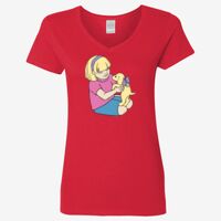 Ladies' Heavy Cotton™ V-Neck T-Shirt Thumbnail