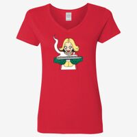 Ladies' Heavy Cotton™ V-Neck T-Shirt Thumbnail