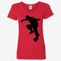 Ladies' Heavy Cotton™ V-Neck T-Shirt Thumbnail