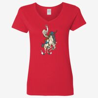 Ladies' Heavy Cotton™ V-Neck T-Shirt Thumbnail